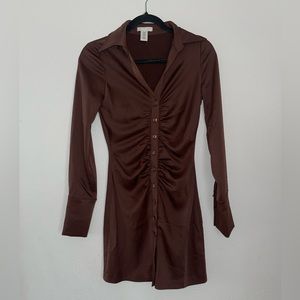 H&M satin button down dress